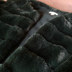 Emerald Green Faux Fur Jacket